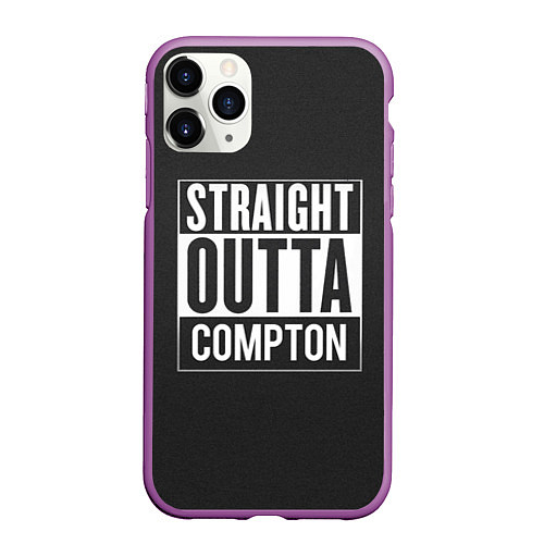 Чехол iPhone 11 Pro матовый Straight Outta Compton / 3D-Фиолетовый – фото 1