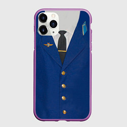 Чехол iPhone 11 Pro матовый Китель, цвет: 3D-фиолетовый