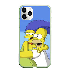 Чехол iPhone 11 Pro матовый Гомер и Мардж