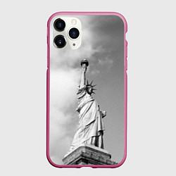 Чехол iPhone 11 Pro матовый Статуя Свободы, цвет: 3D-малиновый