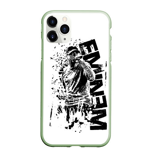 Чехол iPhone 11 Pro матовый Eminem Rap / 3D-Салатовый – фото 1