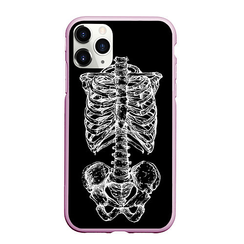 Чехол iPhone 11 Pro матовый Скелет / 3D-Розовый – фото 1