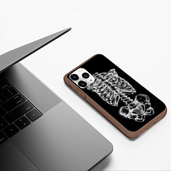 Чехол iPhone 11 Pro матовый Скелет, цвет: 3D-коричневый — фото 2
