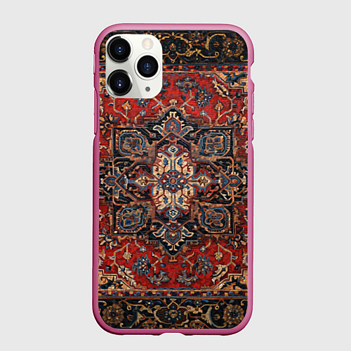 Чехол iPhone 11 Pro матовый Модный ковер / 3D-Малиновый – фото 1
