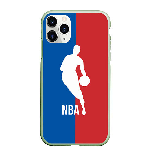 Чехол iPhone 11 Pro матовый Эмблема NBA / 3D-Салатовый – фото 1
