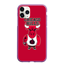 Чехол iPhone 11 Pro матовый Chicago bulls, цвет: 3D-фиолетовый