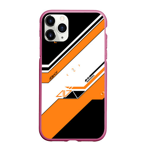 Чехол iPhone 11 Pro матовый CS:GO Asiimov / 3D-Малиновый – фото 1