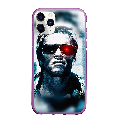 Чехол iPhone 11 Pro матовый T-800 / 3D-Фиолетовый – фото 1