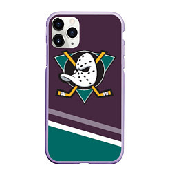 Чехол iPhone 11 Pro матовый Anaheim Ducks Selanne, цвет: 3D-светло-сиреневый