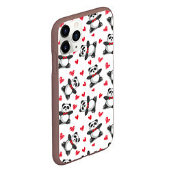Чехол iPhone 11 Pro матовый Любимые панды, цвет: 3D-коричневый — фото 2