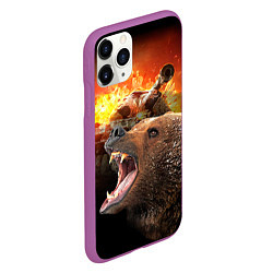 Чехол iPhone 11 Pro матовый Защитник, цвет: 3D-фиолетовый — фото 2
