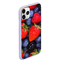 Чехол iPhone 11 Pro матовый Berries, цвет: 3D-светло-сиреневый — фото 2