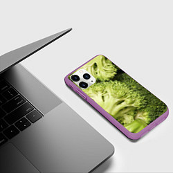 Чехол iPhone 11 Pro матовый Брокколи, цвет: 3D-фиолетовый — фото 2