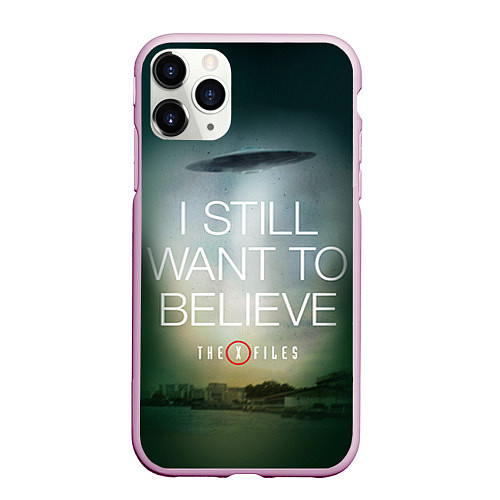 Чехол iPhone 11 Pro матовый I still want to believe / 3D-Розовый – фото 1