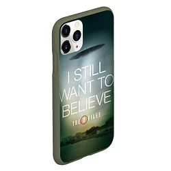 Чехол iPhone 11 Pro матовый I still want to believe, цвет: 3D-темно-зеленый — фото 2