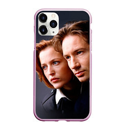 Чехол iPhone 11 Pro матовый Скалли и Малдер, цвет: 3D-розовый