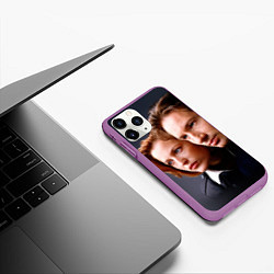 Чехол iPhone 11 Pro матовый Скалли и Малдер, цвет: 3D-фиолетовый — фото 2
