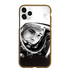 Чехол iPhone 11 Pro матовый Юрий Гагарин, цвет: 3D-коричневый