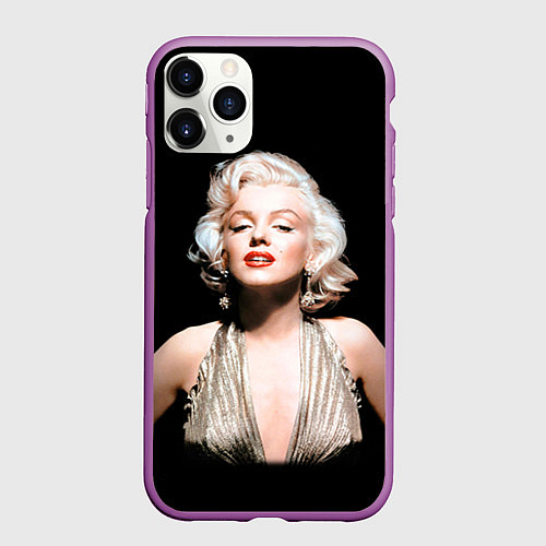 Чехол iPhone 11 Pro матовый Мерлин Монро 2 / 3D-Фиолетовый – фото 1