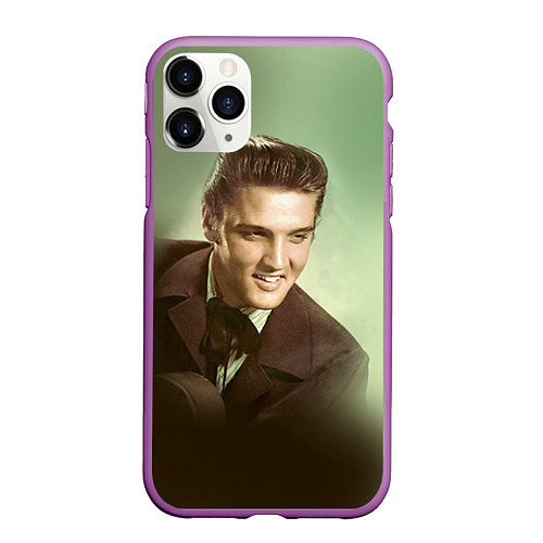 Чехол iPhone 11 Pro матовый Elvis Young / 3D-Фиолетовый – фото 1