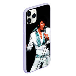 Чехол iPhone 11 Pro матовый Элвис поет, цвет: 3D-светло-сиреневый — фото 2
