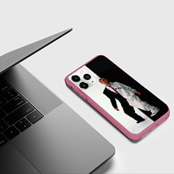Чехол iPhone 11 Pro матовый Eminem: Black & White, цвет: 3D-малиновый — фото 2