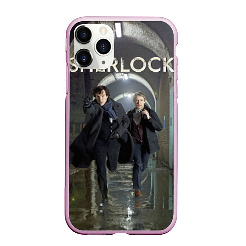 Чехол iPhone 11 Pro матовый Sherlock Break / 3D-Розовый – фото 1