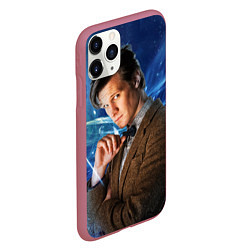 Чехол iPhone 11 Pro матовый 11th Doctor Who, цвет: 3D-малиновый — фото 2