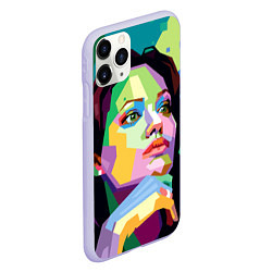 Чехол iPhone 11 Pro матовый Angelina Jolie: Art, цвет: 3D-светло-сиреневый — фото 2