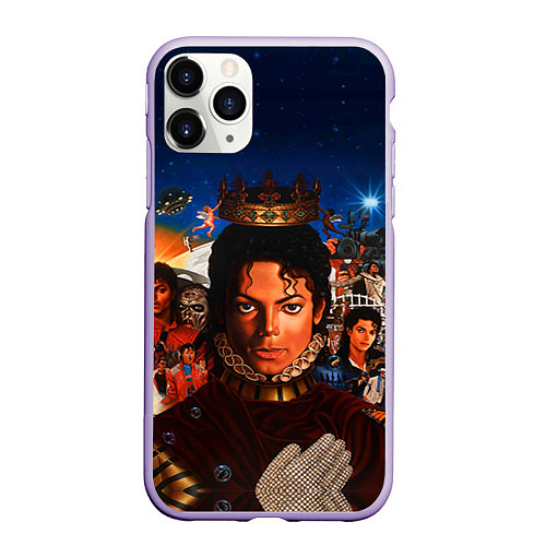 Чехол iPhone 11 Pro матовый Michael Jackson: Pop King / 3D-Светло-сиреневый – фото 1