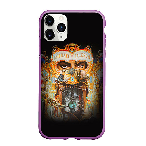 Чехол iPhone 11 Pro матовый Michael Jackson Show / 3D-Фиолетовый – фото 1