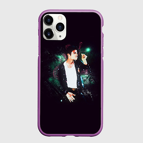 Чехол iPhone 11 Pro матовый Michael Jackson / 3D-Фиолетовый – фото 1