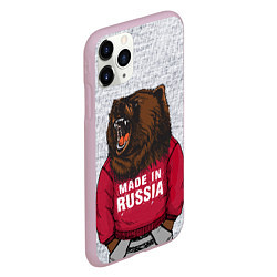 Чехол iPhone 11 Pro матовый Made in Russia, цвет: 3D-розовый — фото 2