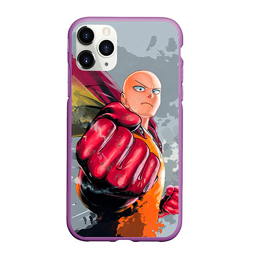 Чехол iPhone 11 Pro матовый One Punch Man Fist / 3D-Фиолетовый – фото 1