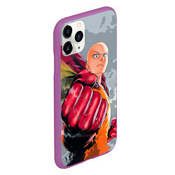 Чехол iPhone 11 Pro матовый One Punch Man Fist, цвет: 3D-фиолетовый — фото 2