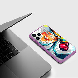 Чехол iPhone 11 Pro матовый One Punch Man Rage, цвет: 3D-фиолетовый — фото 2