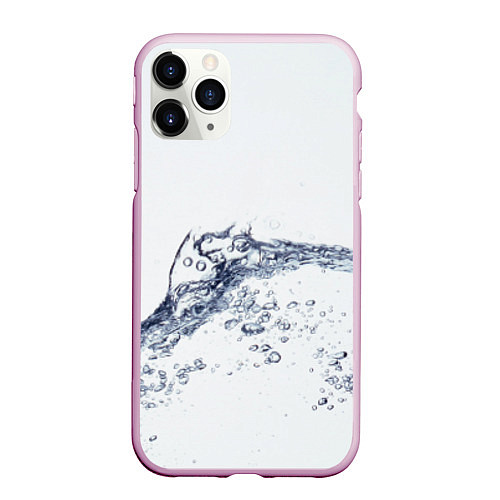 Чехол iPhone 11 Pro матовый Белая вода / 3D-Розовый – фото 1