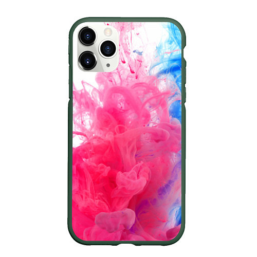 Чехол iPhone 11 Pro матовый Взрыв красок / 3D-Темно-зеленый – фото 1