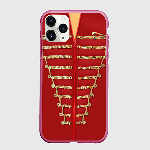 Чехол iPhone 11 Pro матовый Пиджак Майкла Джексона / 3D-Малиновый – фото 1