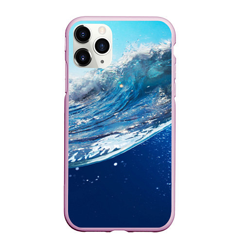 Чехол iPhone 11 Pro матовый Стихия воды / 3D-Розовый – фото 1