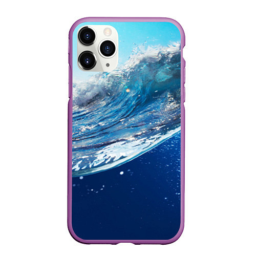 Чехол iPhone 11 Pro матовый Стихия воды / 3D-Фиолетовый – фото 1