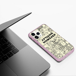 Чехол iPhone 11 Pro матовый Лучший инженер, цвет: 3D-розовый — фото 2