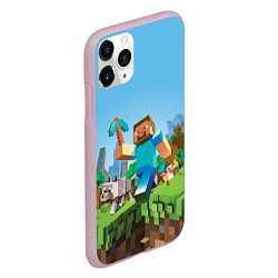 Чехол iPhone 11 Pro матовый Minecraft Summer, цвет: 3D-розовый — фото 2