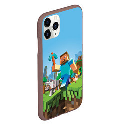 Чехол iPhone 11 Pro матовый Minecraft Summer, цвет: 3D-коричневый — фото 2