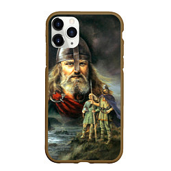 Чехол iPhone 11 Pro матовый Богатырь Руси, цвет: 3D-коричневый