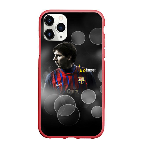 Чехол iPhone 11 Pro матовый Leo Messi / 3D-Красный – фото 1