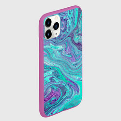 Чехол iPhone 11 Pro матовый Смесь красок, цвет: 3D-фиолетовый — фото 2