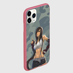 Чехол iPhone 11 Pro матовый Военная девушка Тифа Локхарт - Final Fantasy, цвет: 3D-малиновый — фото 2
