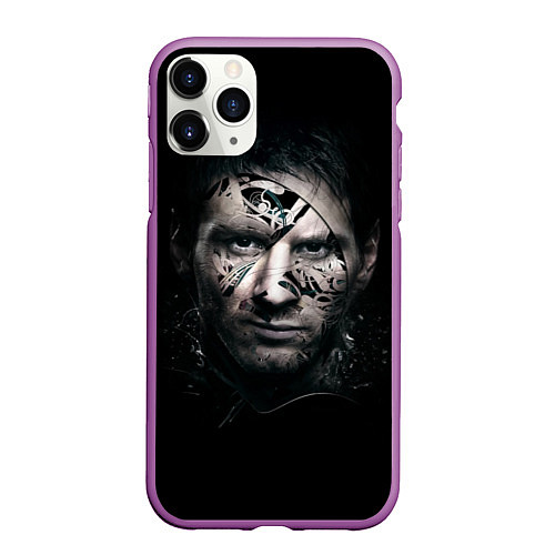 Чехол iPhone 11 Pro матовый Messi Black / 3D-Фиолетовый – фото 1