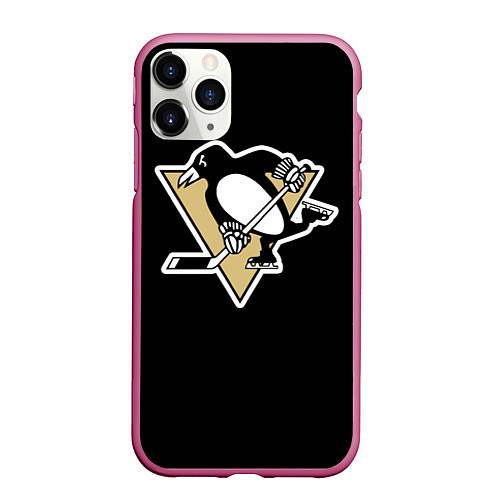 Чехол iPhone 11 Pro матовый Pittsburgh Penguins: Malkin / 3D-Малиновый – фото 1